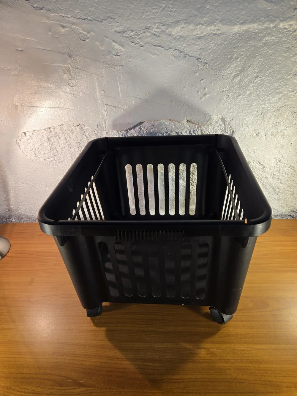 Stackable Plastic Storage Basket Bin w/ Wheels Mobile Hanging File Folder Crate